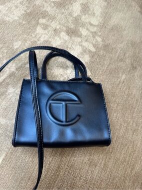 Telfar Blue Mini Bag with Embossed Logo